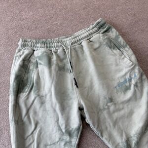 YoungLA Woman's Large Tie Dye Jogger Sweatpants Green 100% Cotton